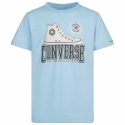 Maglia a Maniche Corte per Bambini Converse Script Sneaker Gfx Blu cielo