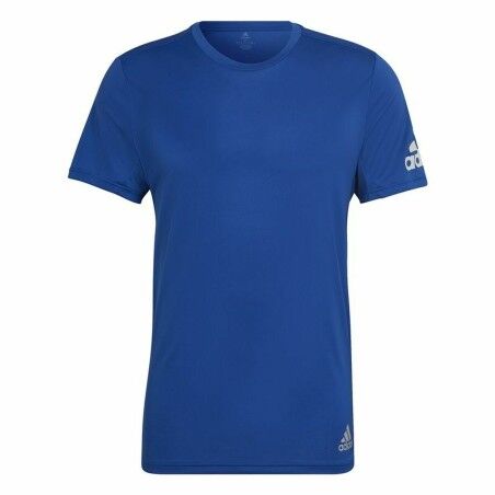 Maglia a Maniche Corte Uomo Adidas Run It  Azzurro