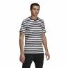 Maglia a Maniche Corte Uomo  Essentials Stripey  Adidas Embroidered Logo Nero