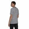 Maglia a Maniche Corte Uomo  Essentials Stripey  Adidas Embroidered Logo Nero