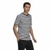 Maglia a Maniche Corte Uomo  Essentials Stripey  Adidas Embroidered Logo Nero