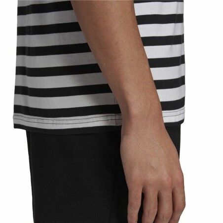 Maglia a Maniche Corte Uomo  Essentials Stripey  Adidas Embroidered Logo Nero