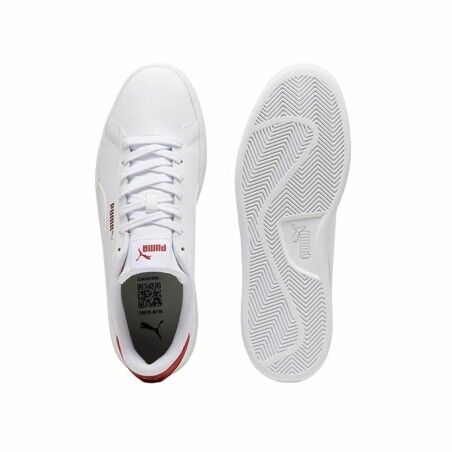 Scarpe da Tennis Casual Uomo Puma Smash 3.0 L Bianco Rosso