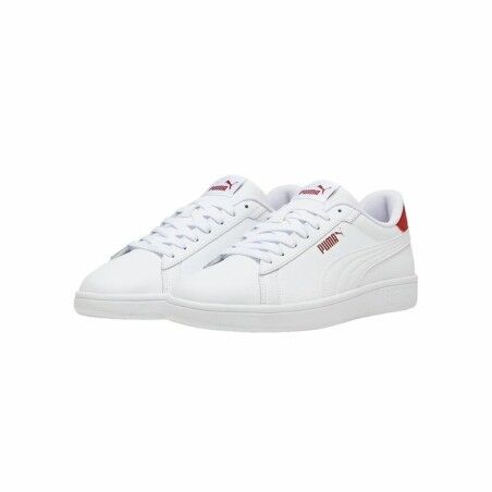 Scarpe da Tennis Casual Uomo Puma Smash 3.0 L Bianco Rosso