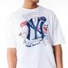 Maglia a Maniche Corte Uomo New Era MLB FOOD GRPHC OS New York Yankees Bianco