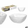 Set di Ciotole Vivalto TP70165IC/BH Trasparente Vetro 20 x 20 x 8 cm 10,3 x 10,3 x 5,5 cm (4 Unità)