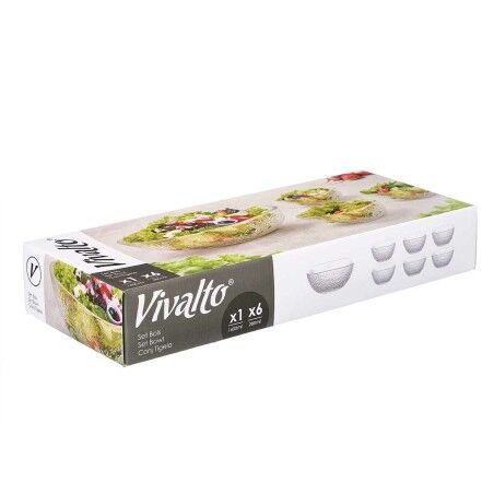 Set di Ciotole Vivalto TP70165IC/BH Trasparente Vetro 20 x 20 x 8 cm 10,3 x 10,3 x 5,5 cm (4 Unità)