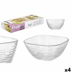 Set di Ciotole Vivalto TP70165L/BH Trasparente Vetro 20 x 20 x 8 cm 10,3 x 10,3 x 5,5 cm (4 Unità)