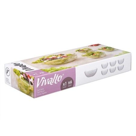 Set di Ciotole Vivalto TP70165L/BH Trasparente Vetro 20 x 20 x 8 cm 10,3 x 10,3 x 5,5 cm (4 Unità)