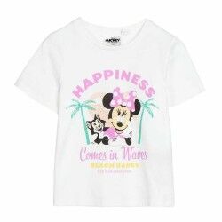 Maglia a Maniche Corte per Bambini Minnie Mouse Bianco