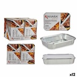 Set di vassoi per Alimenti Kinvara 82176 Argentato Alluminio 2,3 L 21 x 6 x 30,5 cm (12 Unità)