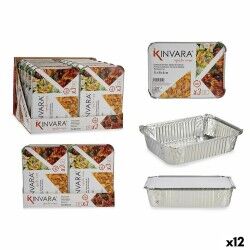 Set di vassoi per Alimenti Kinvara 16161 Argentato Alluminio 2 L 25,5 x 6,8 x 19 cm (12 Unità)