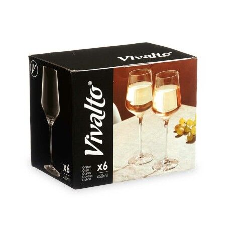 Calice per vino Vivalto REJ6345/BHZ6 Trasparente Vetro 450 ml (6 Unità)