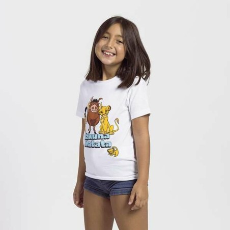 Maglia a Maniche Corte per Bambini The Lion King Bianco
