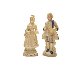 Coppia Figure Porcellana Cortigiani dell'800