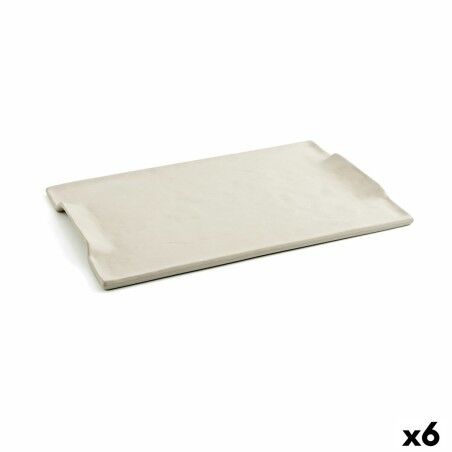 Vassoio per aperitivi Quid Mineral Gres Beige Ceramica 35 x 23 cm (6 Unità)