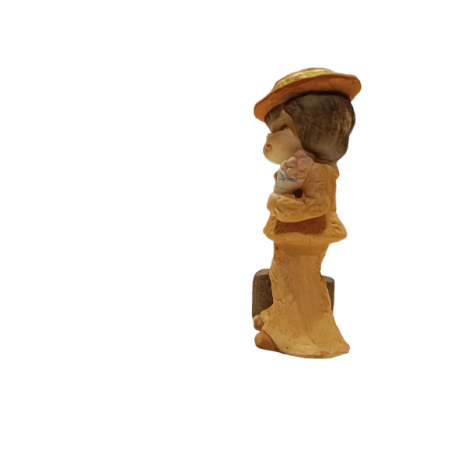 Figura di Porcellana Biscuit Ragazzo con valigia