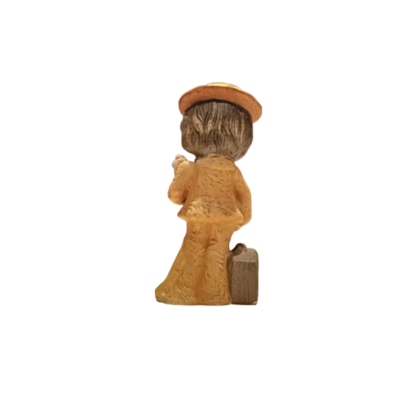 Figura di Porcellana Biscuit Ragazzo con valigia
