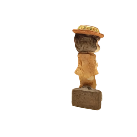 Figura di Porcellana Biscuit Ragazzo con valigia