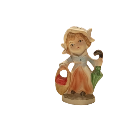 Figura di Porcellana Biscuit Signora c/ombrello