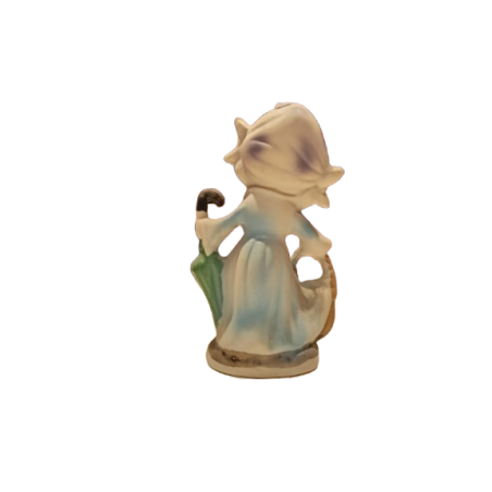 Figura di Porcellana Biscuit Signora c/ombrello