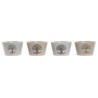 Ciotola Home ESPRIT Bianco Beige Gres 570 ml 13 x 13 x 8 cm (4 Unità)