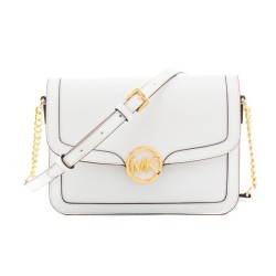 Borsa a Tracolla Michael Kors Leida Bianco 23 x 16 x 7 cm