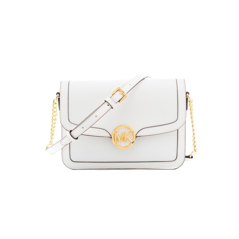 Borsa a Tracolla Michael Kors Leida Bianco 23 x 16 x 7 cm