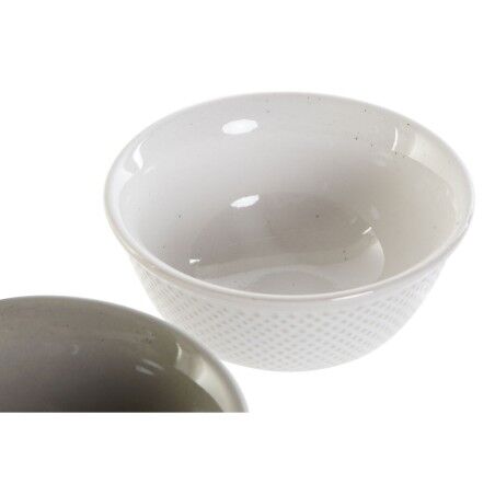 Ciotola DKD Home Decor Bianco Grigio Porcellana Vintage 12,5 x 12,5 x 6,5 cm 2 Pezzi