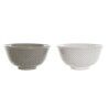 Ciotola DKD Home Decor Bianco Grigio Porcellana Vintage 12,5 x 12,5 x 6,5 cm 2 Pezzi