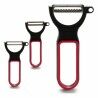 Set di Pelapatate CK98529 Nero Rosso Acciaio Caucciù polipropilene
