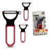 Set di Pelapatate CK98529 Nero Rosso Acciaio Caucciù polipropilene