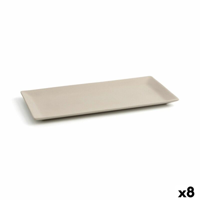 Vassoio per aperitivi Quid Mineral Gres Beige Ceramica 15 x 30 cm (8 Unità) Vassoio per aperitivi Quid Mineral Gres Beige Ceramica 15 x 30 cm (8 Unità)