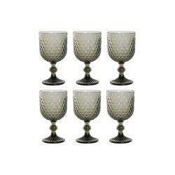 Set di Bicchieri Home ESPRIT Grigio Cristallo 325 ml (6 Unità)
