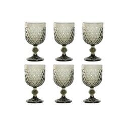 Set di Bicchieri Home ESPRIT Grigio Cristallo 240 ml (6 Unità)