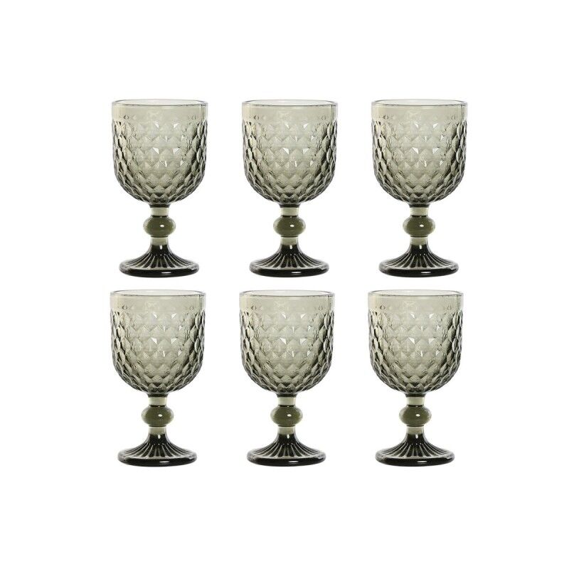 Set di Bicchieri Home ESPRIT Grigio Cristallo 240 ml (6 Unità)