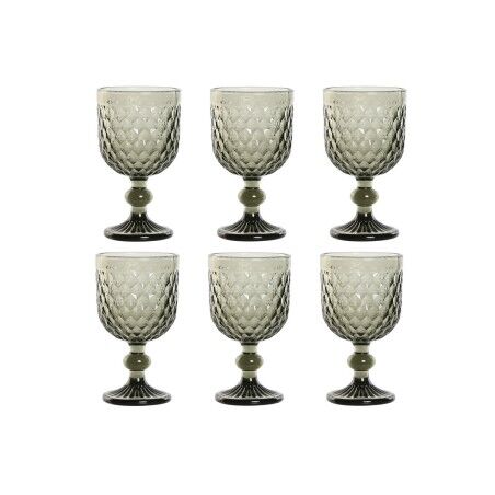 Set di Bicchieri Home ESPRIT Grigio Cristallo 240 ml (6 Unità)