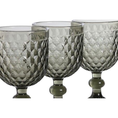 Set di Bicchieri Home ESPRIT Grigio Cristallo 240 ml (6 Unità)
