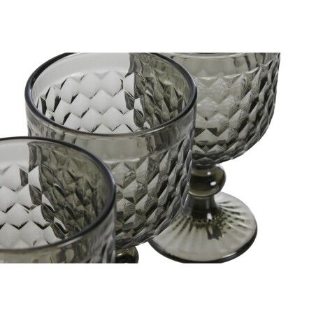 Set di Bicchieri Home ESPRIT Grigio Cristallo 240 ml (6 Unità)