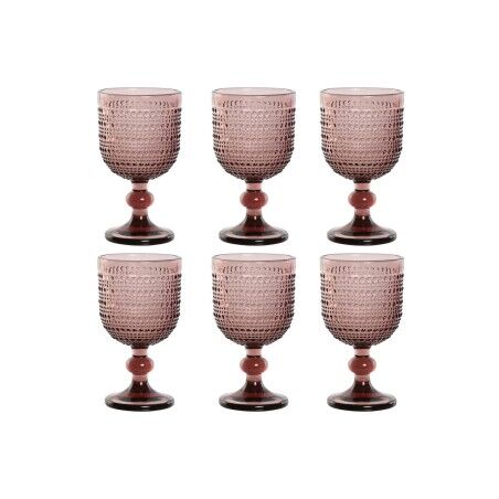 Set di Bicchieri Home ESPRIT Rosa Cristallo 240 ml (6 Unità)