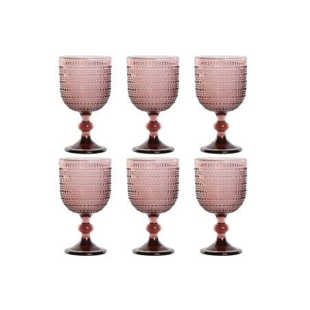 Set di Bicchieri Home ESPRIT Rosa Cristallo 325 ml (6 Unità)