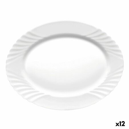 Teglia da Cucina Bormioli Rocco Ebro Ovale Bianco Vetro (36 cm) (12 Unità)