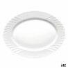 Teglia da Cucina Bormioli Rocco Ebro Ovale Bianco Vetro (36 cm) (12 Unità)