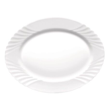 Teglia da Cucina Bormioli Rocco Ebro Ovale Bianco Vetro (36 cm) (12 Unità)