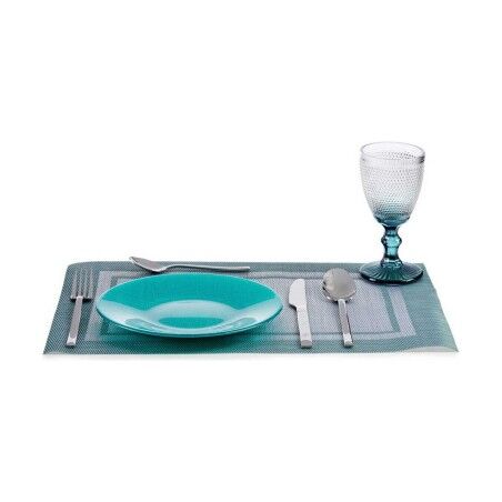 Piatto da pranzo Vivalto 323921P Turchese Vetro 21 x 2 x 21 cm (6 Unità)