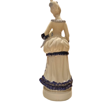 Figura Porcellana Signora del '800 con ombrello
