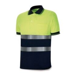Polo a Maniche Corte Uomo Giallo Blu Marino Alta visibilità