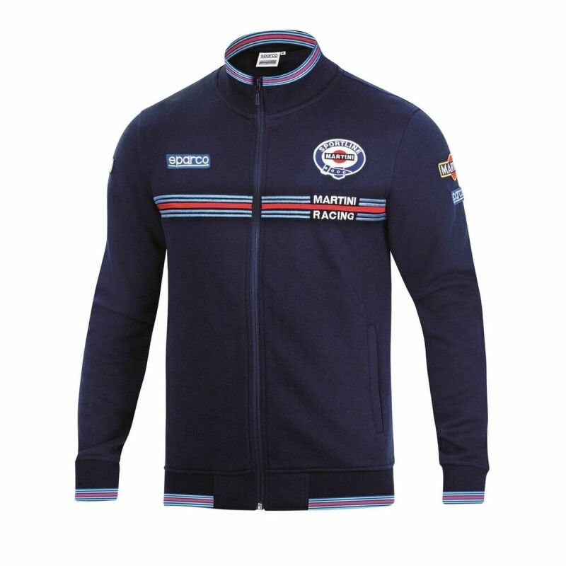 Felpa senza Cappuccio Uomo Sparco Martini Racing Blu Marino Felpa senza Cappuccio Uomo Sparco Martini Racing Blu Marino