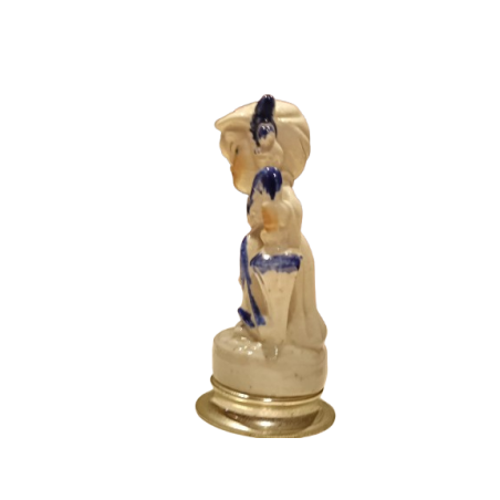 Figura Porcellana Bimba con Ombrello base Silver