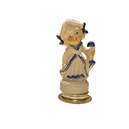Figura Porcellana Bimba con Ombrello base Silver